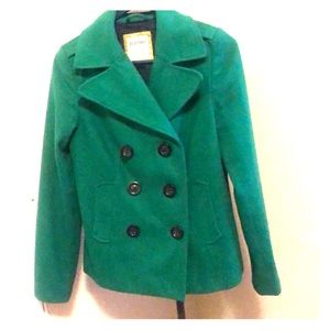 Emerald green double breasted Peacost